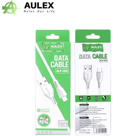 کابل شارژ میکرو اندروید USB  به Micro  مدل  AULEX ALX-CO2/کابل اندروید   /  CABLE USB TO TC/