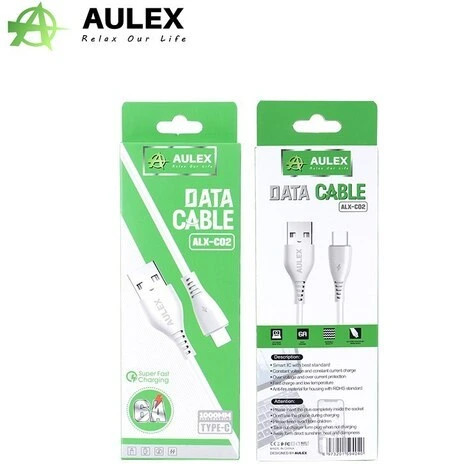 کابل شارژ میکرو اندروید USB به Micro مدل AULEX ALX-CO2/کابل اندروید / CABLE USB TO TC/