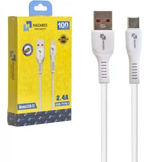 کابل شارژ USB  به TC مازارس  مدل  MAZARES C19-TC/کابل تایپ سی   /  CABLE USB TO TC/