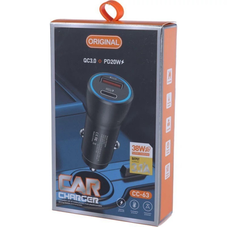 شارژر فندکی 38 وات دوپورت اورجینال مدل CC-63