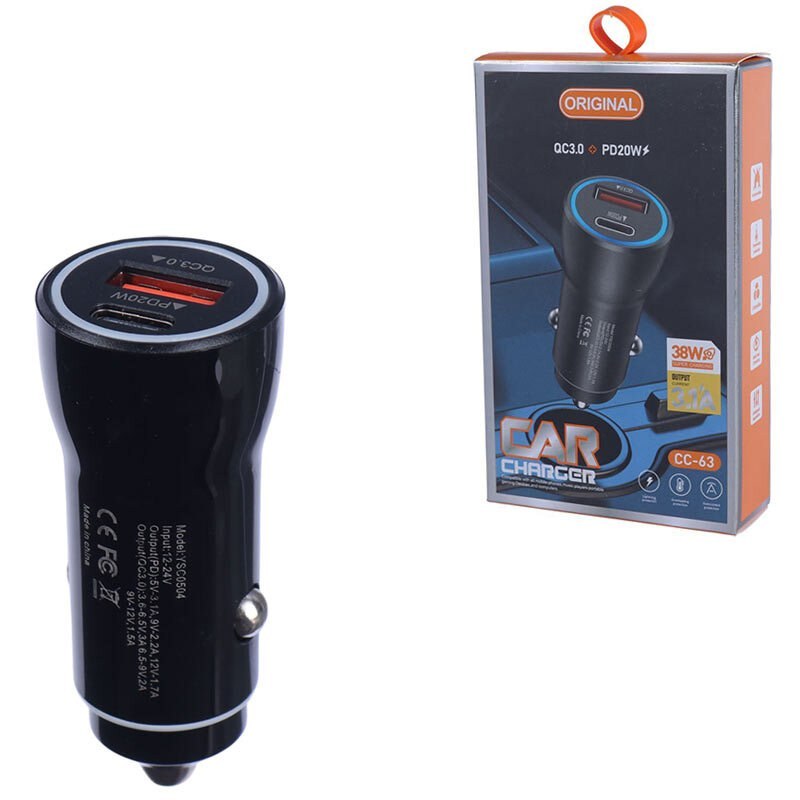 شارژر فندکی 38 وات دوپورت اورجینال مدل CC-63