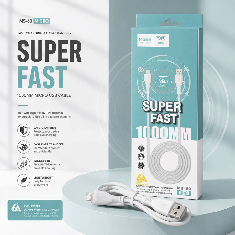 کابل شارژ میکرو اندروید USB به MSEE مدل MS-60/کابل اندروید / CABLE USB TO TC/